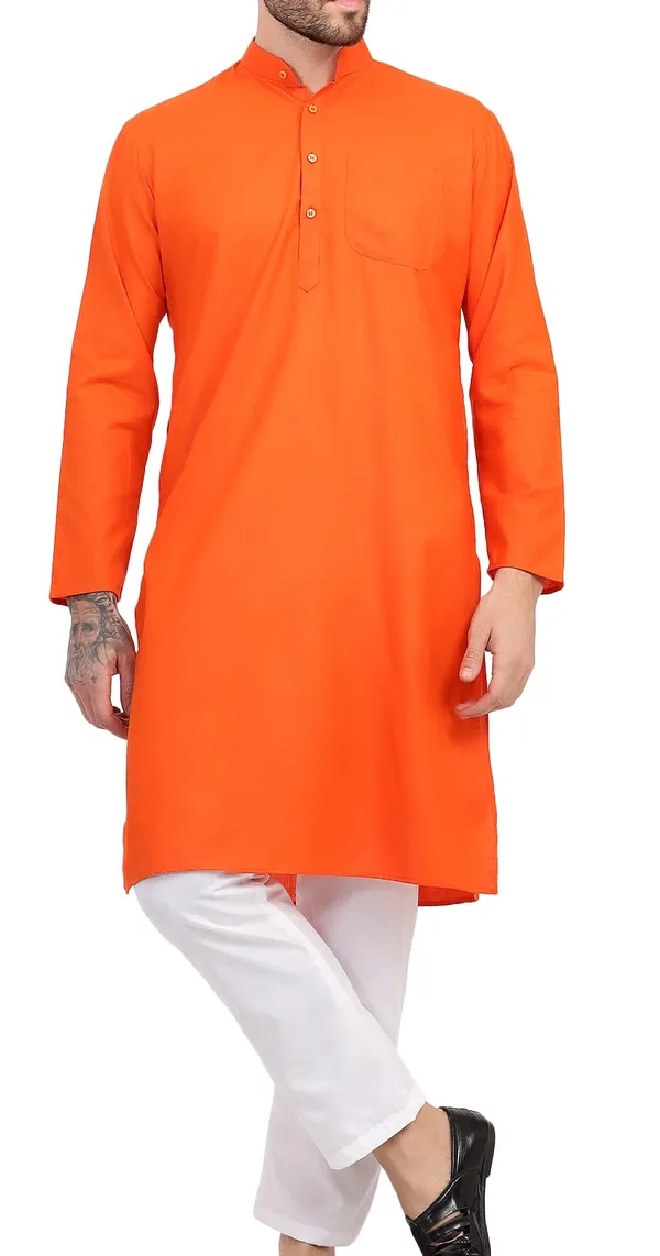 Orange_Straight_Kurta_for_Men