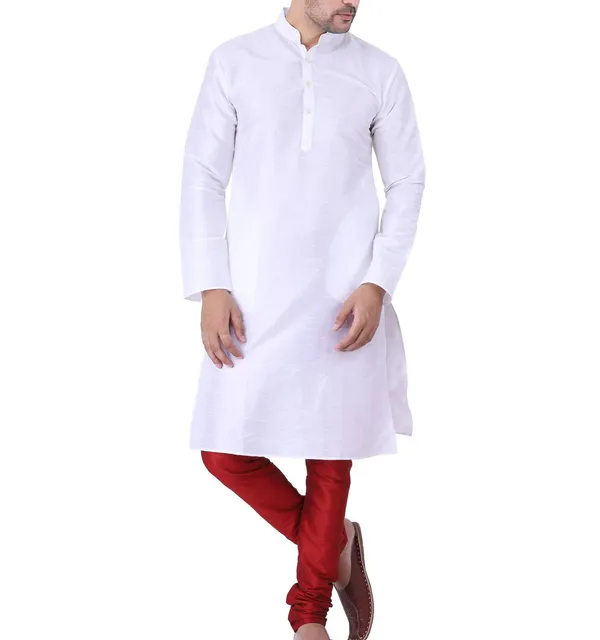 White_Straight_Fit_Kurta_For_Men
