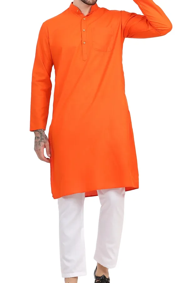 Orange_Straight_Kurta_for_Men
