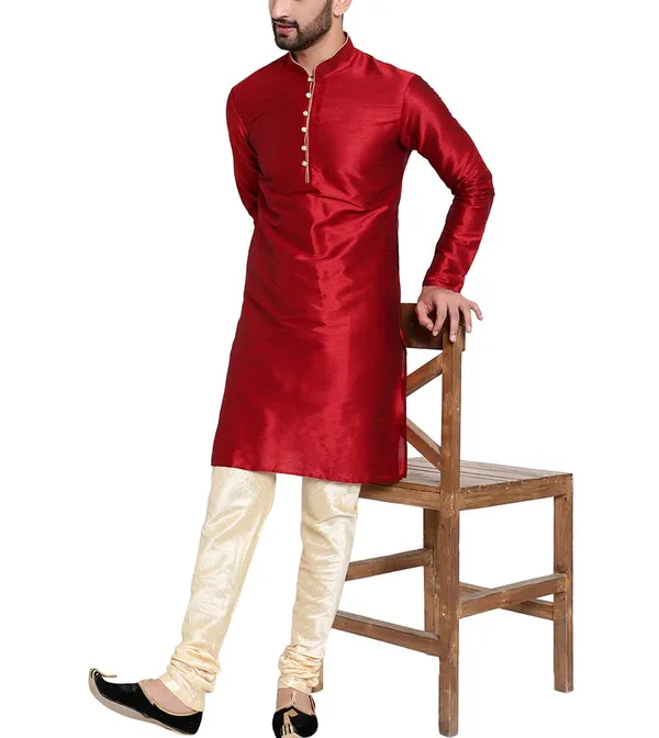 Red_Festive_Straight_Kurta_Set_for_Men