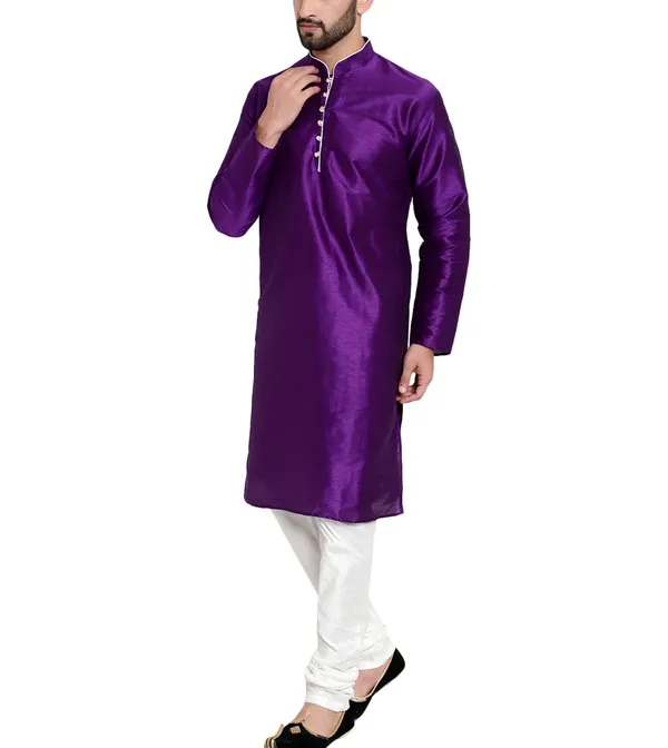 Purple_Silk_Straight_Kurta_for_Men