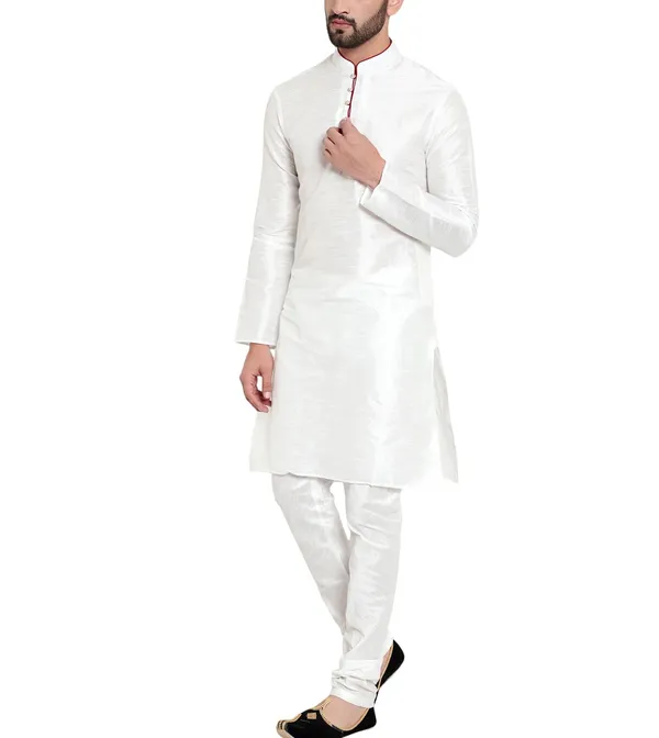 White_Straight_Fit_Kurta_Pajama_for_Men