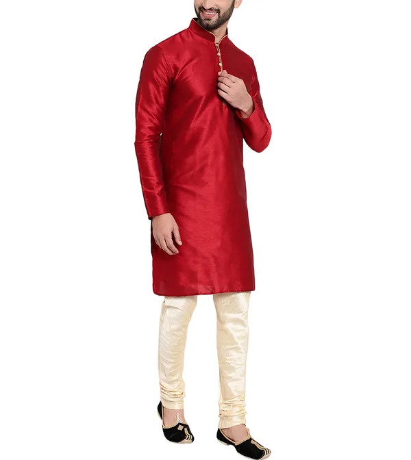 Red_Festive_Straight_Kurta_Set_for_Men