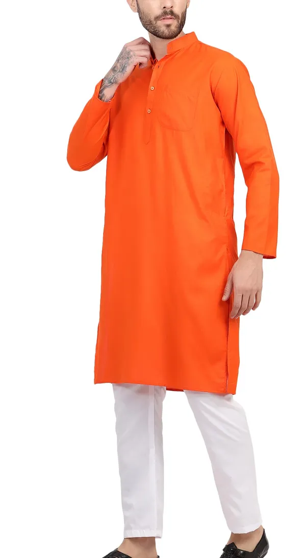 Orange_Straight_Kurta_for_Men