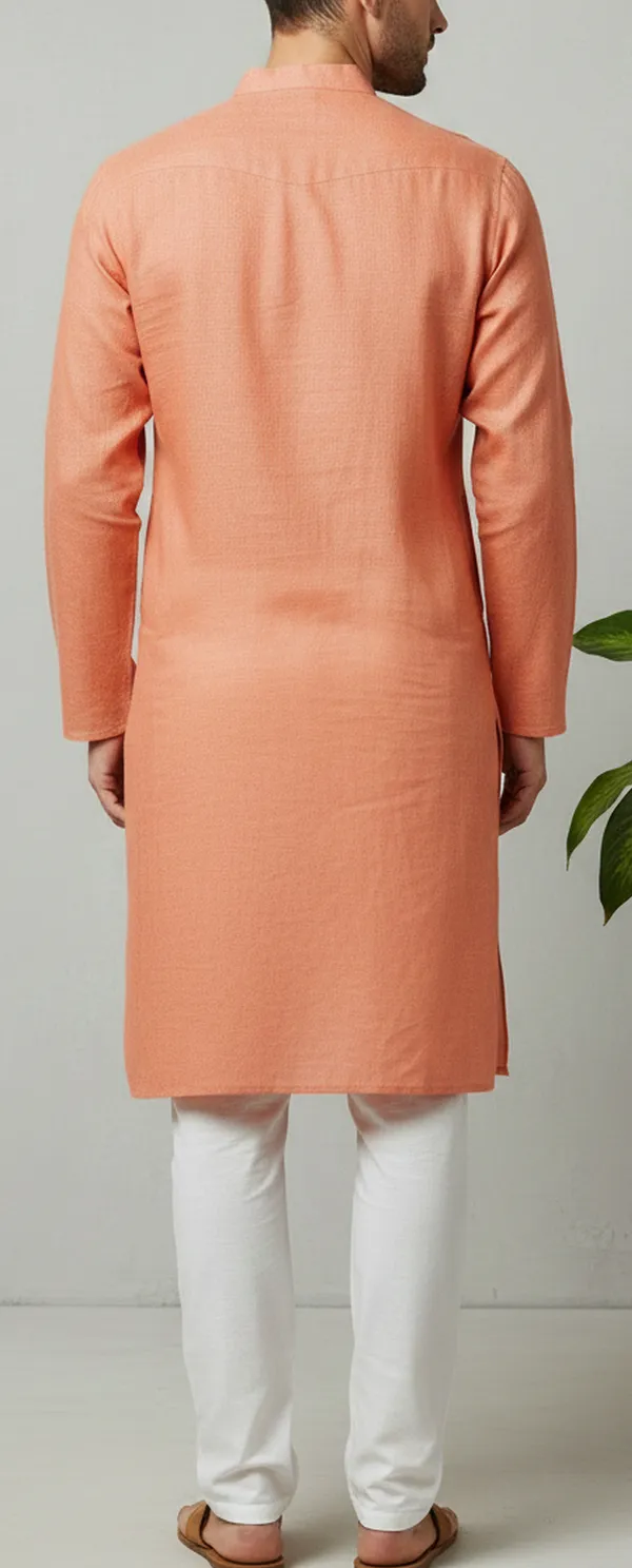 Peach_Straight_Kurta_for_Men