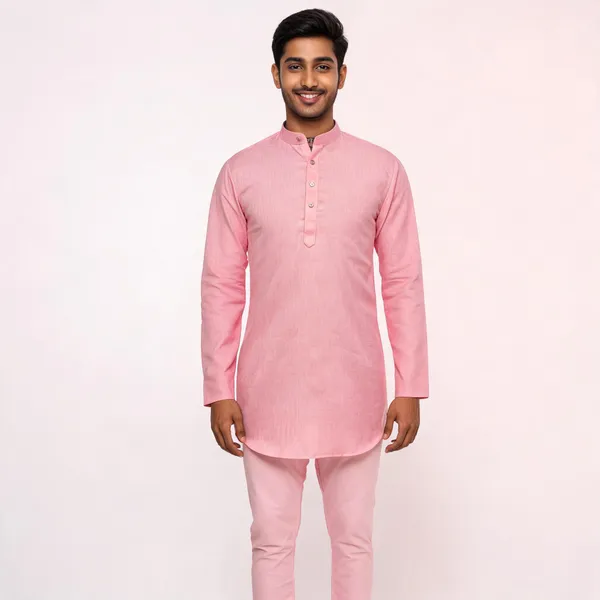 Pink_Linen_Cotton_Regular_Fit_Kurta_For_Men