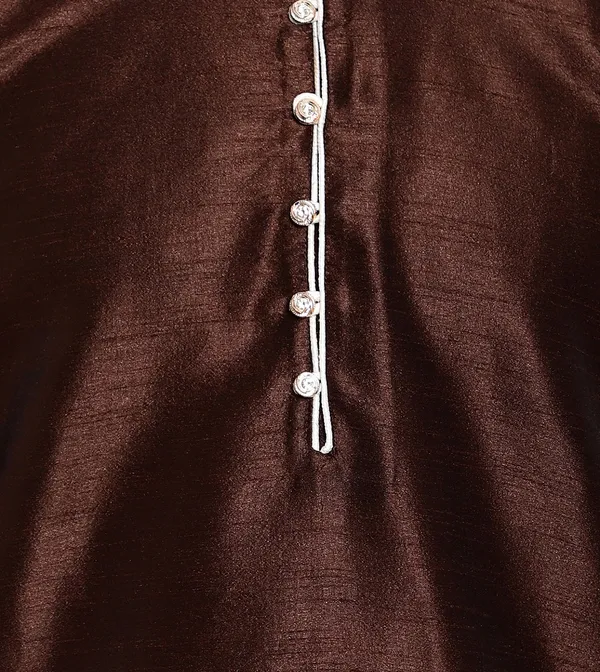 Brown_Fabric_Straight_Fit_Kurta_For_Men
