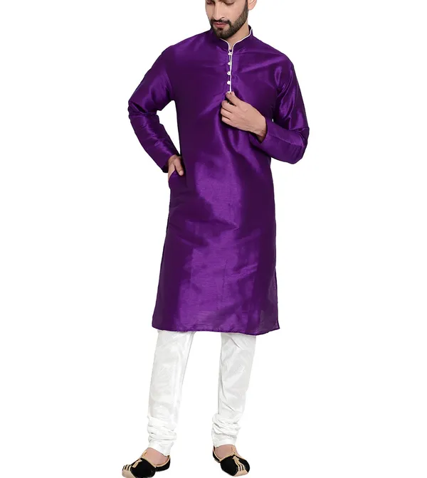Purple_Silk_Straight_Kurta_for_Men