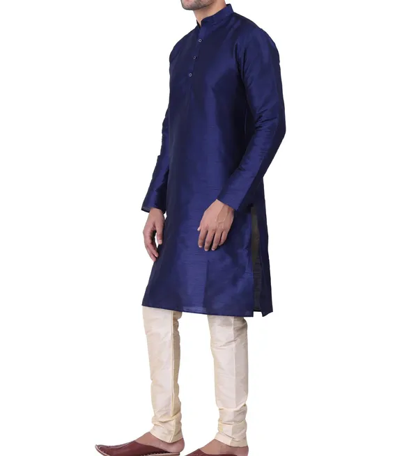 Navy_Blue_Woven_Regular_Fit_Kurta_for_Men