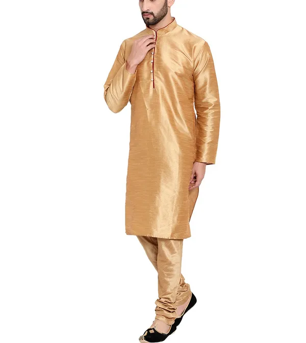 Gold_Silk_Straight_Fit_Kurta_Pajama_Set_for_Men