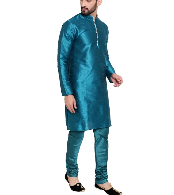 Teal_Traditional_Kurta_Pajama_Set_for_Men