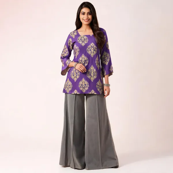 Purple_Cotton_Flared_Printed_Kurti_For_Women