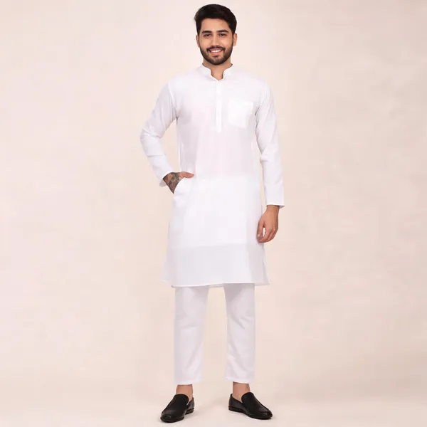 White_Cotton_Straight_Kurta_Pajama_Set_For_Men