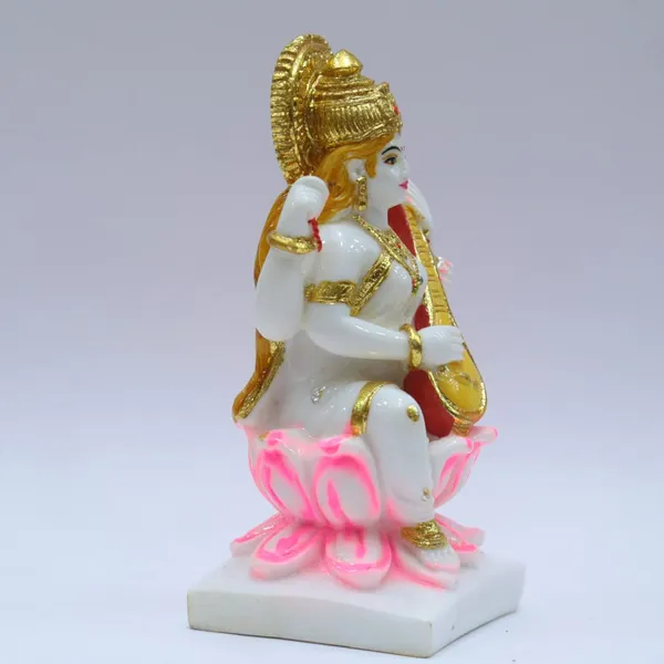 Gold_Plated_Saraswati_Mata_Idol_Murti_Cultured_Marble_Stone_For_Home_Temple_Mandir_Ghr_Pooja_Saraswati_Statue_Office_Gift_Statue_7_Inch_Standard_Size