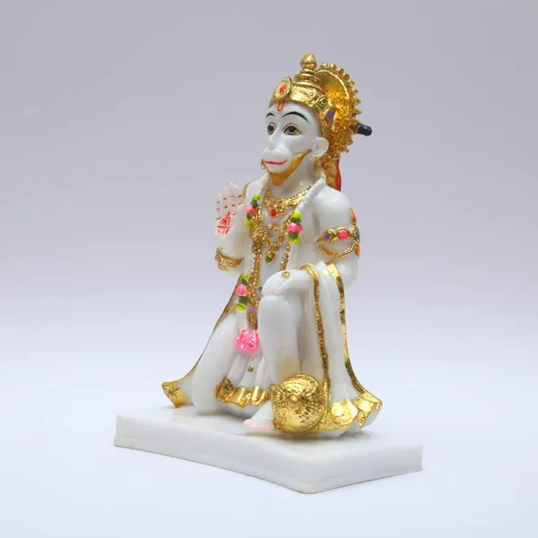 Gold_Plated_Hanuman_Murti_Idol_Cultured_Marble_Bajrangbali_Ji_Statue_7_Inch_Standard_Size_Ashriwad_Sitting_Hanuman_Ji_Design