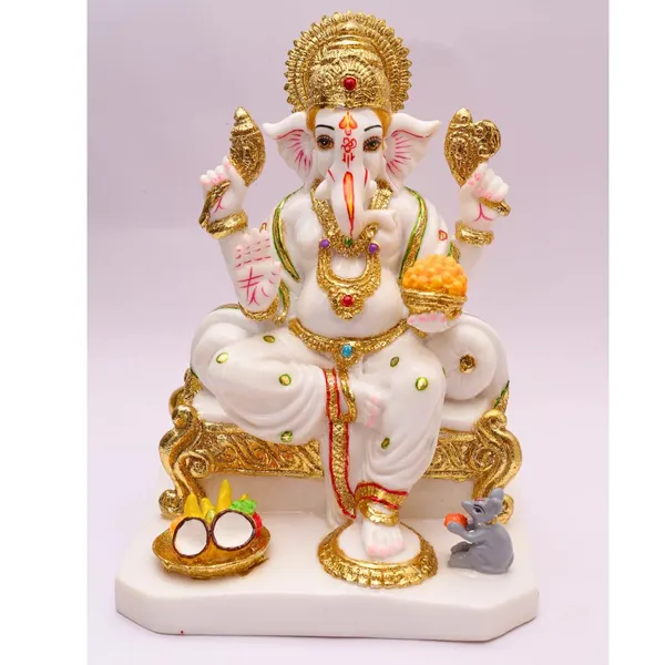 Gold_Plated_Ganesha_Idol_For_Home_Decor_9_Inch_Cultured_Marble_Ganpati_Ganesh_Murti_For_Temple_Pooja_Ghar_Office_Desk_Gift_22_Cm_Standard_Size