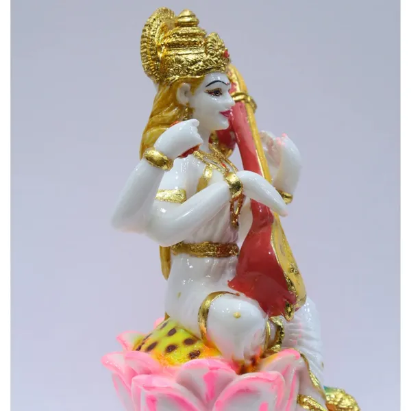 Gold_Plated_Saraswati_Idol_Mata_Devi_Murti_Marble_For_Home_Temple_Pooja_Room_Office_Table_Decoration_Gift_10_Inch