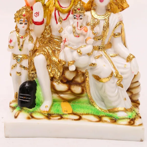 Gold_Plated_Shiv_Parivar_Murti_Marble_Dust_Statue_For_Home_Mandir_Pooja_Room_Office_Gift_Shiv_Parvati_Shiva_Family_Idol_Kartikey_Statue_Standard_Size_Multicolor_8_Inch_20cm