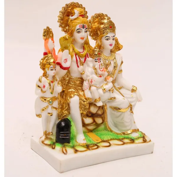 Gold_Plated_Shiv_Parivar_Murti_Marble_Dust_Statue_For_Home_Mandir_Pooja_Room_Office_Gift_Shiv_Parvati_Shiva_Family_Idol_Kartikey_Statue_Standard_Size_Multicolor_8_Inch_20cm