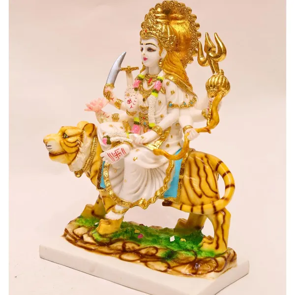 Goddess_Maa_Durga_Mata_Idol_Murti_Figurine_Statue_Handmade_Gold_Plated_Work_For_Home_Puja_Mandir_Office_Gift_15_5_Inche_Multicolor
