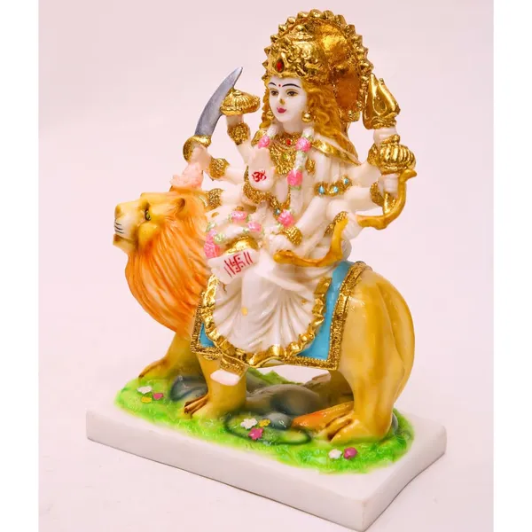 Gold_Plated_Durga_Maa_Idol_Sherawali_Mata_Devi_Murti_Marble_For_Home_Temple_Pooja_Room_Office_Table_Decoration_Gift_9_Inch