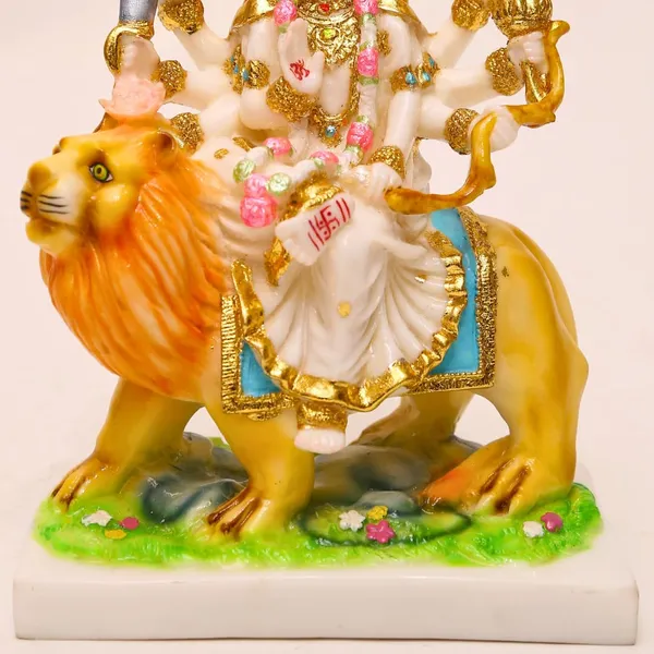Gold_Plated_Durga_Maa_Idol_Sherawali_Mata_Devi_Murti_Marble_For_Home_Temple_Pooja_Room_Office_Table_Decoration_Gift_9_Inch
