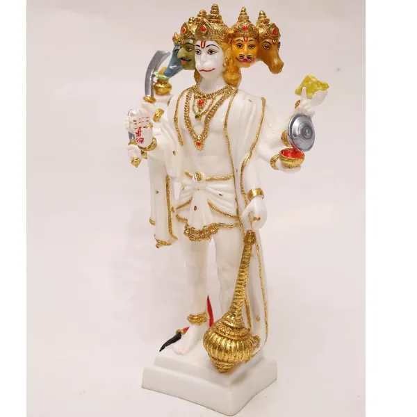Gold_Plated_Panchmukhi_Hanuman_Ji_Murti_Idol_Marble_Dust_Home_Pooja_Ghr_Door_Entrance_Bajrangbali_Ji_Statue_Temple_Gift_14_Inch_35cm_Religious