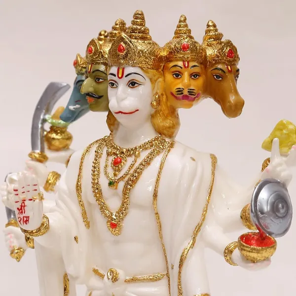 Gold_Plated_Panchmukhi_Hanuman_Ji_Murti_Idol_Marble_Dust_Home_Pooja_Ghr_Door_Entrance_Bajrangbali_Ji_Statue_Temple_Gift_14_Inch_35cm_Religious