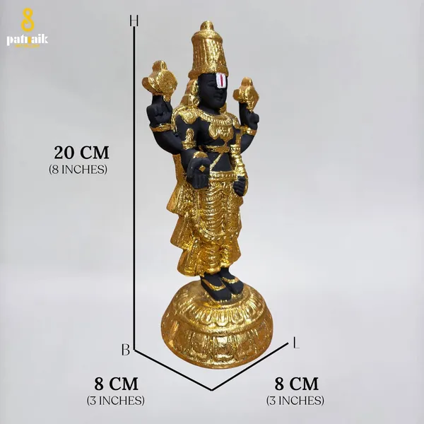 Gold_Plated_Tirupati_Balaji_Idol_Black_Stone_8_Inch_Size_Handcrafted_Tirupati_Balaji_Murti_For_Home_Office_And_Gifting_Purpose_Sculpture_Golden_Pack_Of_1_20cm