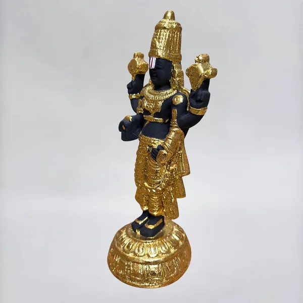 Gold_Plated_Tirupati_Balaji_Idol_Black_Stone_8_Inch_Size_Handcrafted_Tirupati_Balaji_Murti_For_Home_Office_And_Gifting_Purpose_Sculpture_Golden_Pack_Of_1_20cm