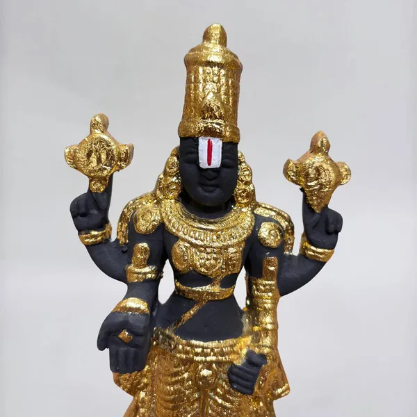 Gold_Plated_Tirupati_Balaji_Idol_Black_Stone_8_Inch_Size_Handcrafted_Tirupati_Balaji_Murti_For_Home_Office_And_Gifting_Purpose_Sculpture_Golden_Pack_Of_1_20cm