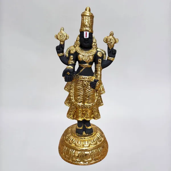Gold_Plated_Tirupati_Balaji_Idol_Black_Stone_8_Inch_Size_Handcrafted_Tirupati_Balaji_Murti_For_Home_Office_And_Gifting_Purpose_Sculpture_Golden_Pack_Of_1_20cm