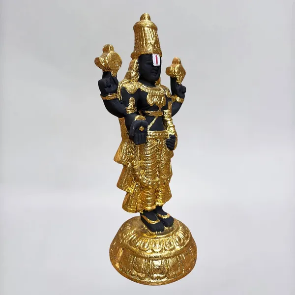 Gold_Plated_Tirupati_Balaji_Idol_Black_Stone_8_Inch_Size_Handcrafted_Tirupati_Balaji_Murti_For_Home_Office_And_Gifting_Purpose_Sculpture_Golden_Pack_Of_1_20cm