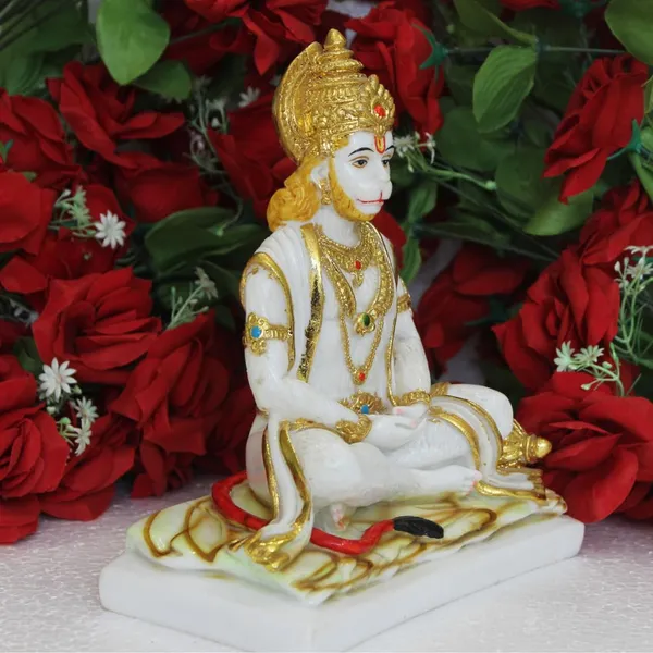 Gold_Plated_Hanuman_Ji_Murti_Cultured_Marble_Dust_Idol_Home_Pooja_Ghr_Bajrangbali_Ji_Statue_Temple_Gift_9_Inch_Samadi_Design