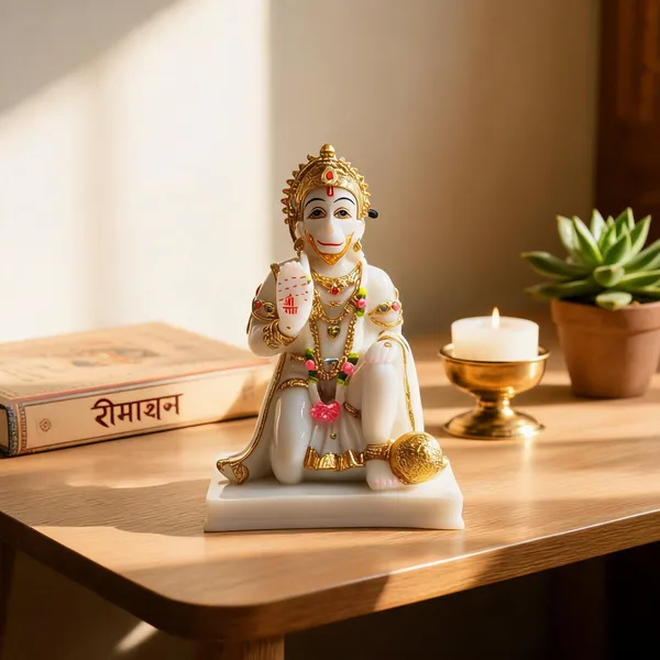 Gold_Plated_Cultured_Marble_Bajrangbali_Ji_Statue