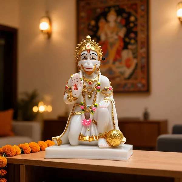 Gold_Plated_Cultured_Marble_Bajrangbali_Ji_Statue