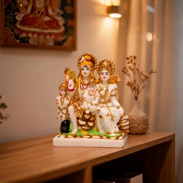 Gold_Plated_Shiv_Parivar_Marble_Dust_Idol