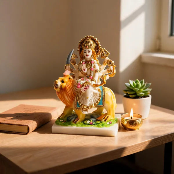 Gold_Plated_Durga_Maa_Cultured_Marble_Idol