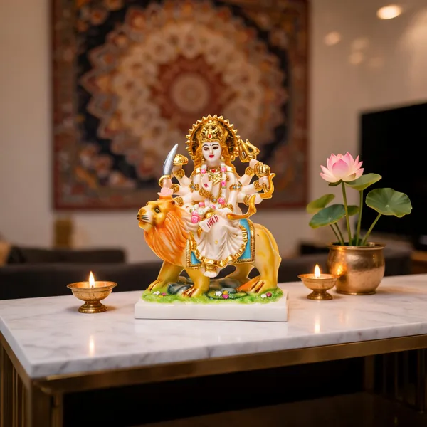 Gold_Plated_Durga_Maa_Cultured_Marble_Idol