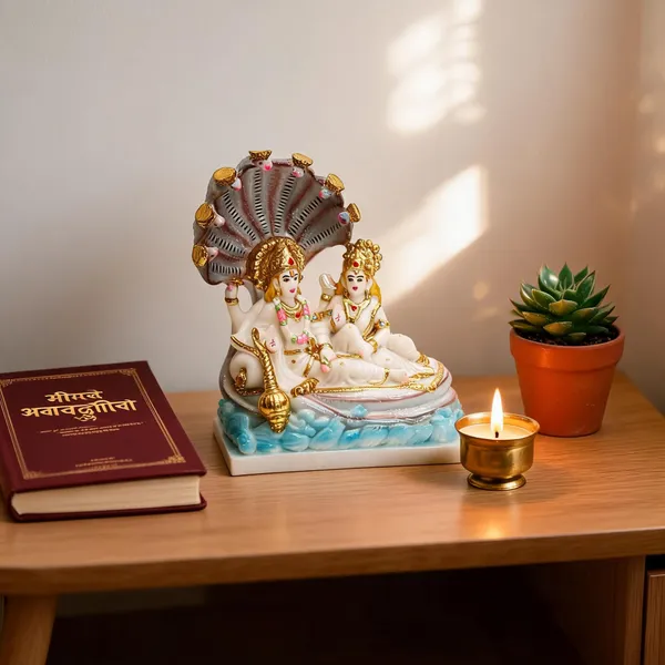 Gold_Plated_Vishnu_Laxmi_Marble_Idol
