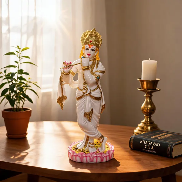 White_Marble_Dust_Lord_Krishna_Idol