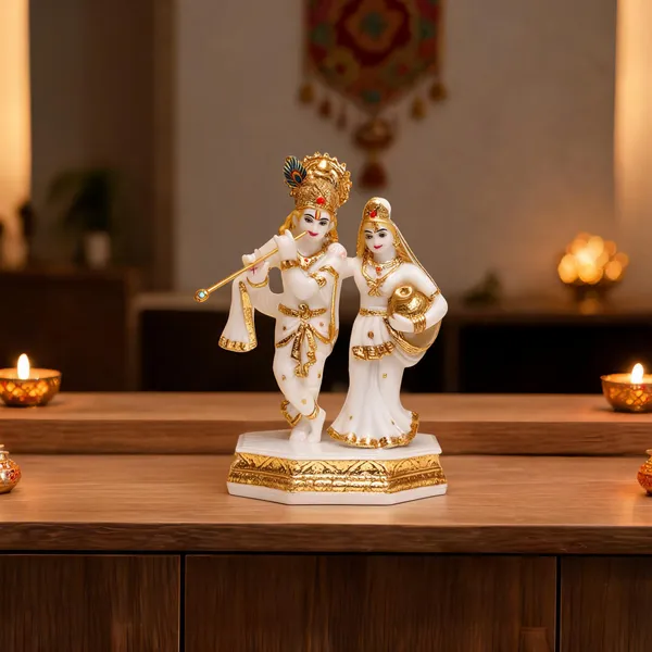 Gold_Plated_Radha_Krishna_Marble_Dust_Idol_For_Home_Temple