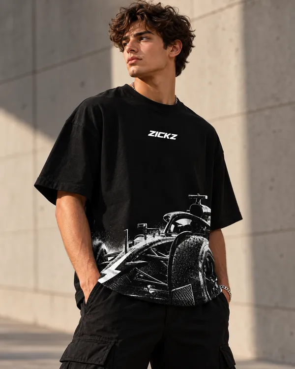 Black_Cotton_Oversized_Monochrome_Race_Car_Graphic_T-Shirt_For_Men