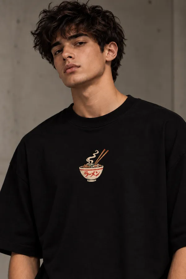 Black_Cotton_Oversized_Anime_Ramen_Graphic_T-Shirt_For_Men