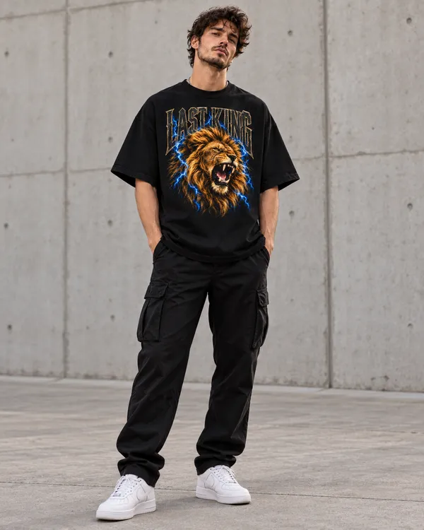 Black_Cotton_Oversized_Lion_Last_King_Graphic_T-Shirt_For_Men