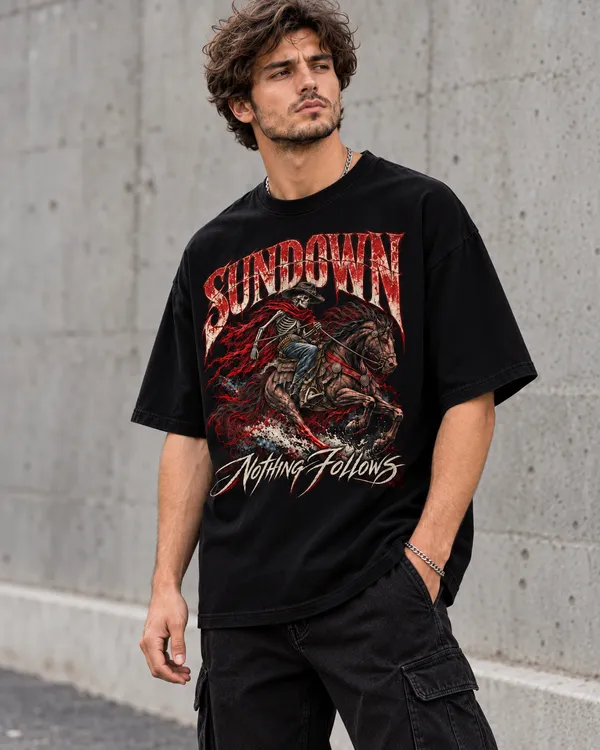 Black_Cotton_Oversized_Sundown_Graphic_T-Shirt_For_Men