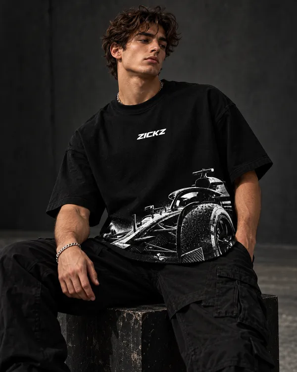 Black_Cotton_Oversized_Monochrome_Race_Car_Graphic_T-Shirt_For_Men