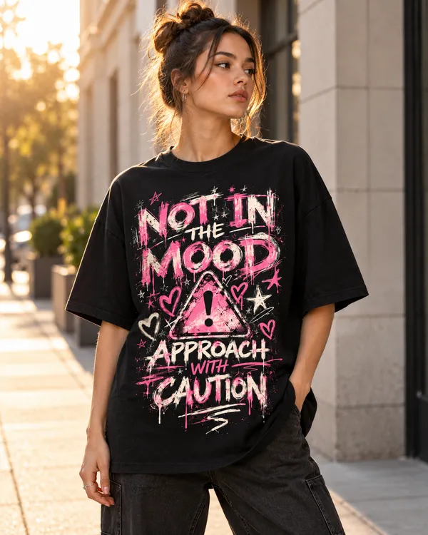 Black_Cotton_Oversized_Pink_Caution_Graphic_T-Shirt_For_Women