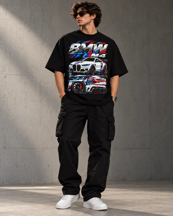 Black_Cotton_Oversized_Bmw_M4_Graphic_T-Shirt_For_Men