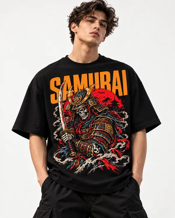 Black_Cotton_Oversized_Samurai_Graphic_T-Shirt_For_Men